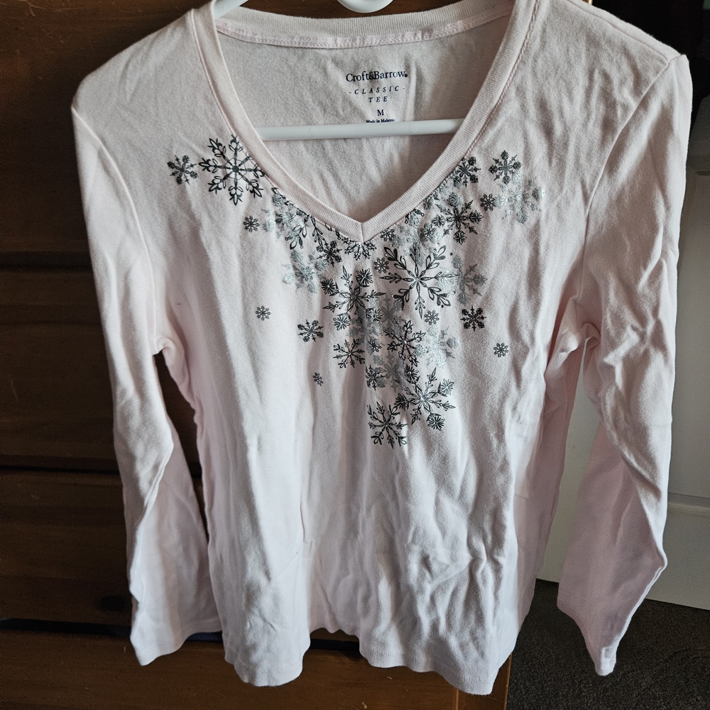 Pink Long Sleeve Winter Top